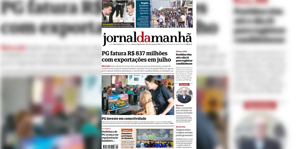 Imagem ilustrativa da imagem Capa da edição deste fim de semana (08, 09 e 10/08/2026), do JM