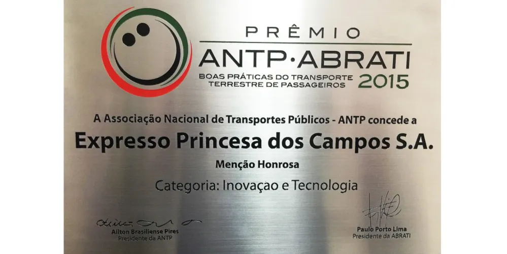 Imagem ilustrativa da imagem Expresso Princesa dos Campos recebe ‘Menção Honrosa’